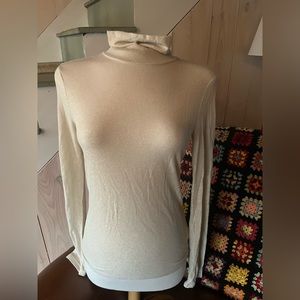 Express Gold Shimmer Turtleneck